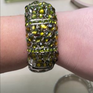 Sparkling Olive Green Crystal Bracelet